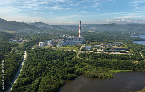 Thermal power plant in the city of Petropavlovsk-Kamchatsky near Avacha Bay.