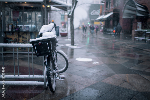 Bicycle in Snow in Denver
