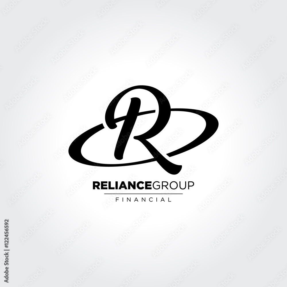 Fototapeta premium R Initial Symbol in circle