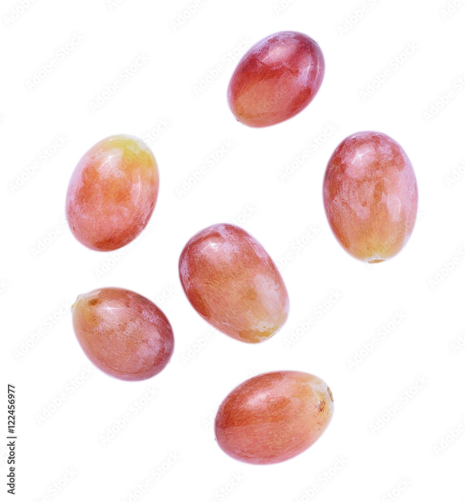 Fototapeta premium red seedless grapes isolated on white background