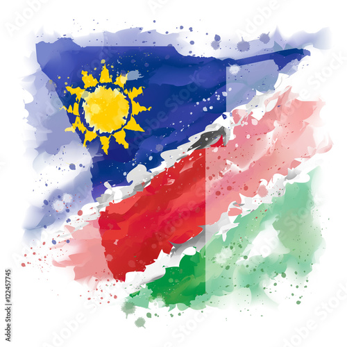 vectors map of Namibia  Watercolor paint