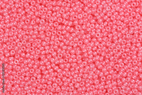 Pink glass beads. Hi res photo.