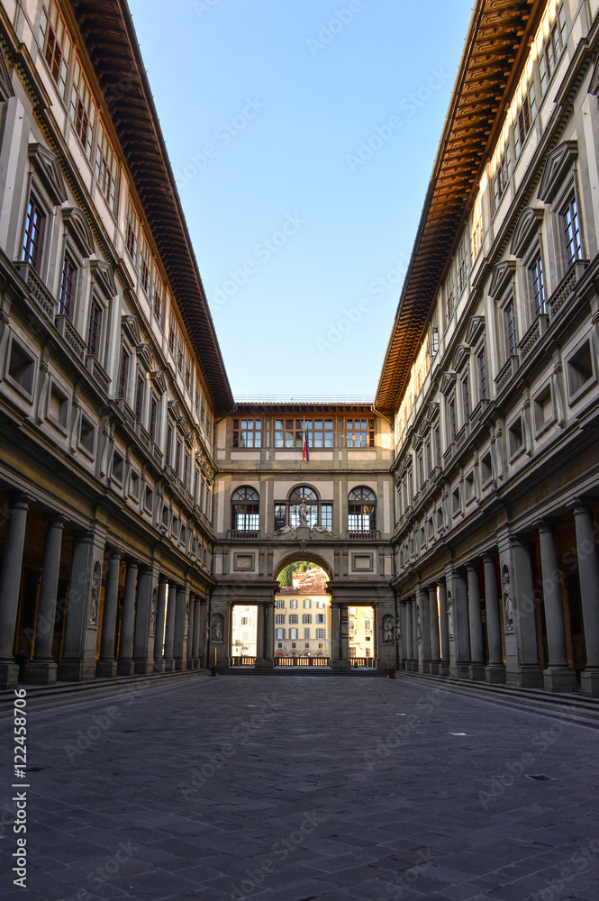 Florence (Italy) - The capital of Renaissance's art and Tuscany region. Here: the Uffizi Gallery at sunrise