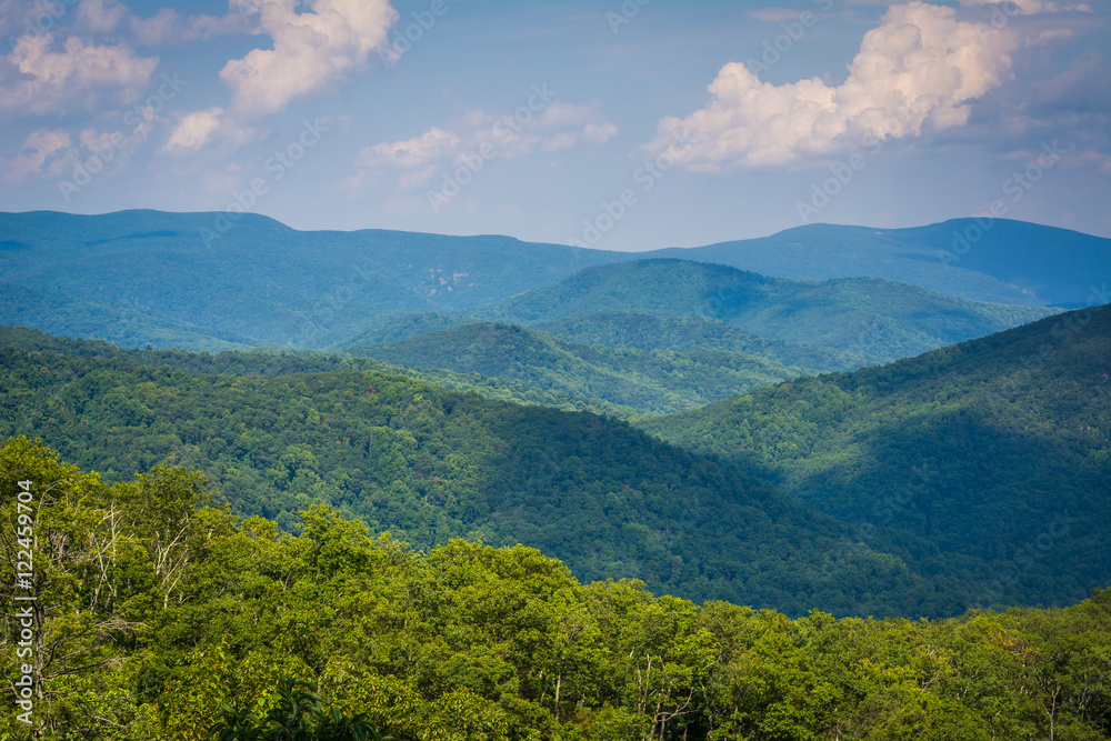 Layers of the Blue Ridge, seen from Skyline Drive, in Shenandoah