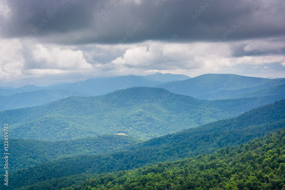 Layers of the Blue Ridge Mountains, seen from Skyline Drive in S