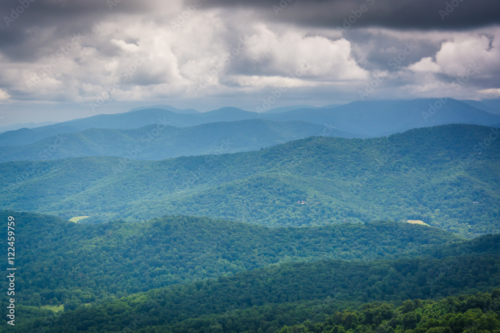Layers of the Blue Ridge Mountains, seen from Skyline Drive in S