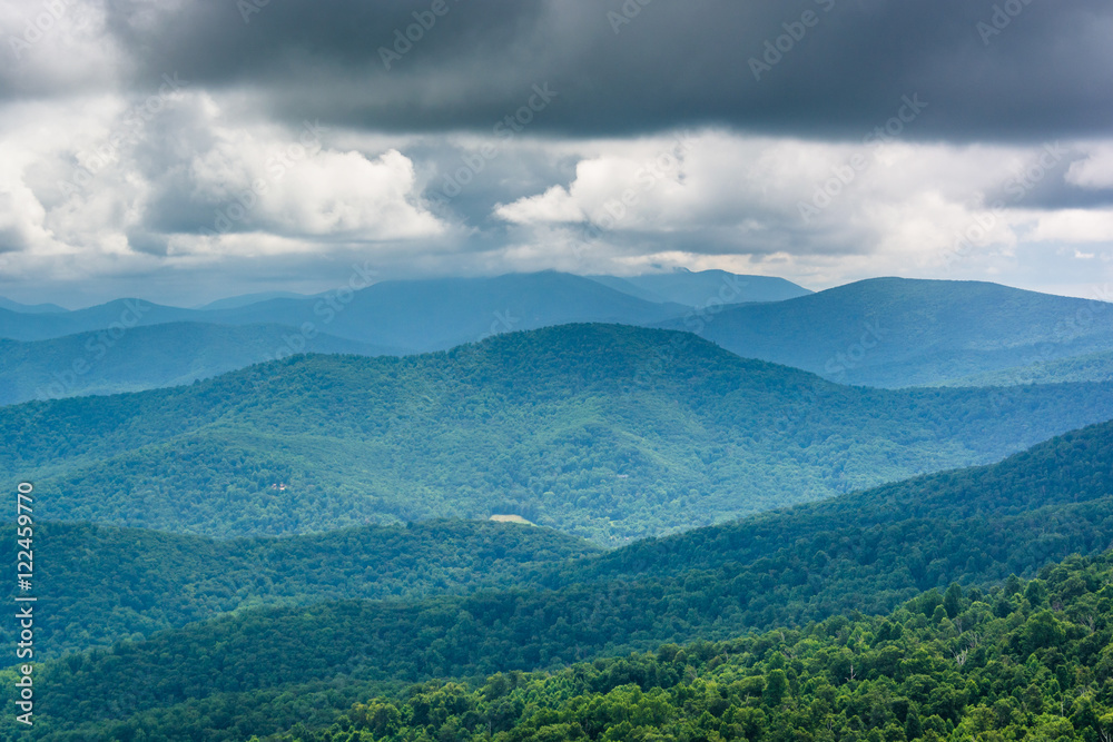 Layers of the Blue Ridge Mountains, seen from Skyline Drive in S Layers of the Blue Ridge Mountains, seen from Skyline Drive in S