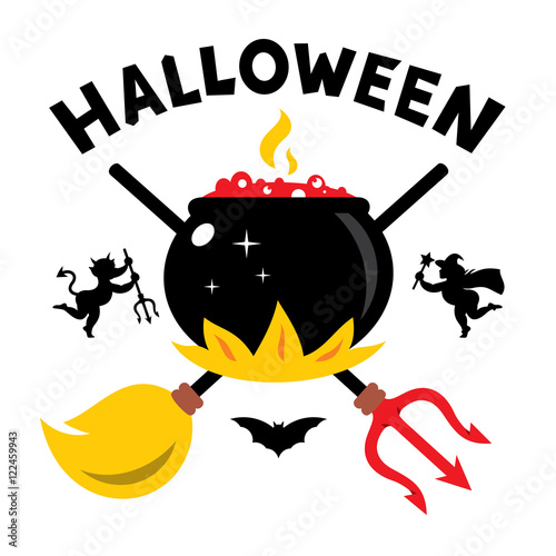 Vector Halloween Concept Cartoon Illustration.