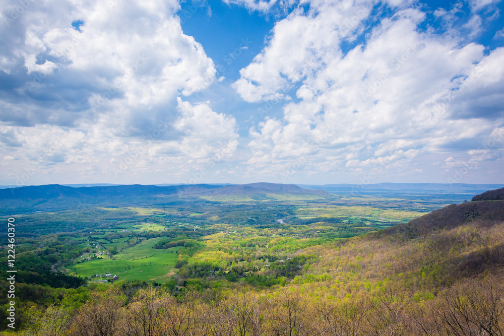Spring view of the Shenandoah Valley from Skyline Drive, in Shen