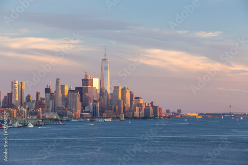 Downtown Manhattan skyline at sunset