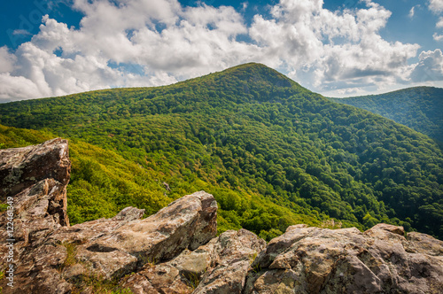 View of Hawksbill Mountain from Crescent Rock, in Shenandoah Nat