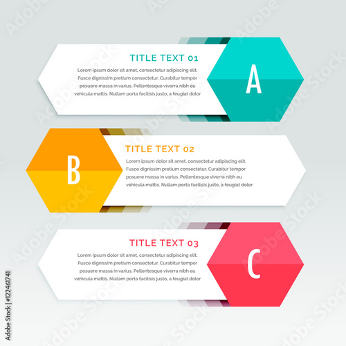 three steps colorful infographics template photo