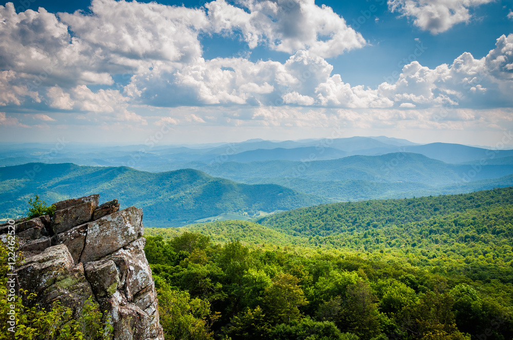 View of the Blue Ridge Mountains from North Marshall Mountain in