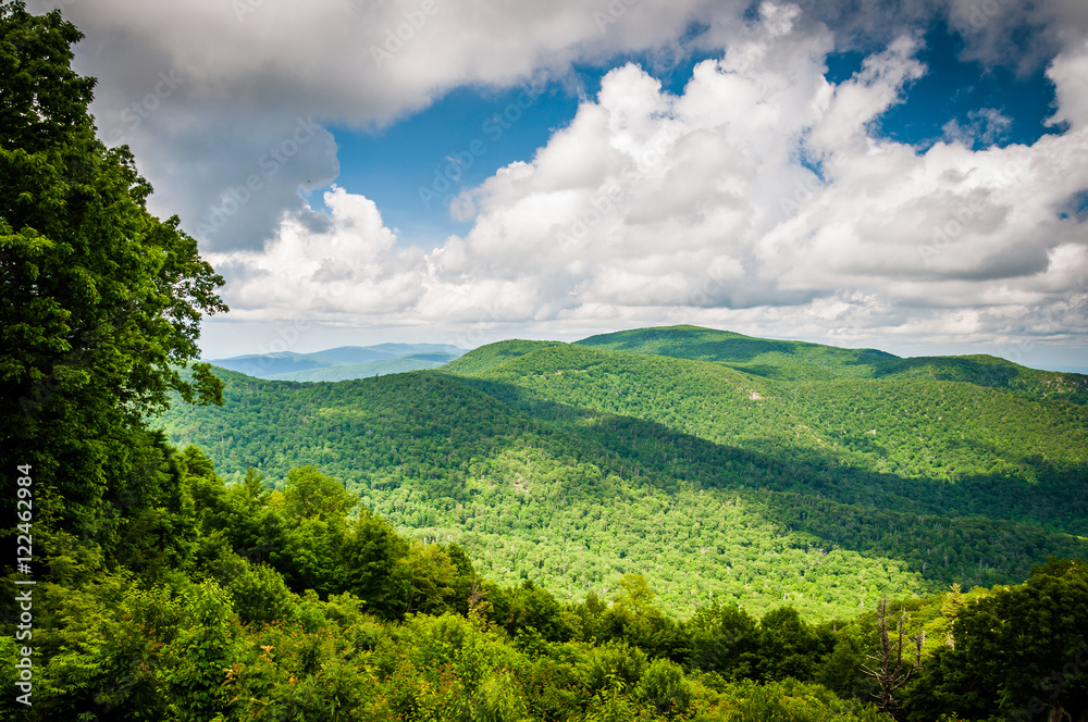 Obraz premium View of the Blue Ridge Mountains from Skyline Drive, in Shenando