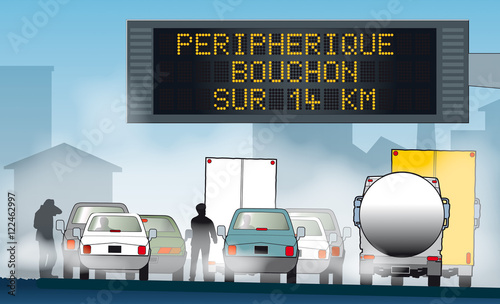 Scènes autoroutières - Bouchon sur périphérique