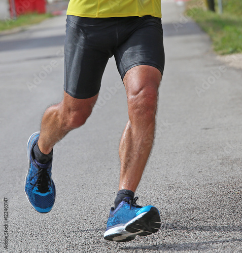 muscular runner during a race