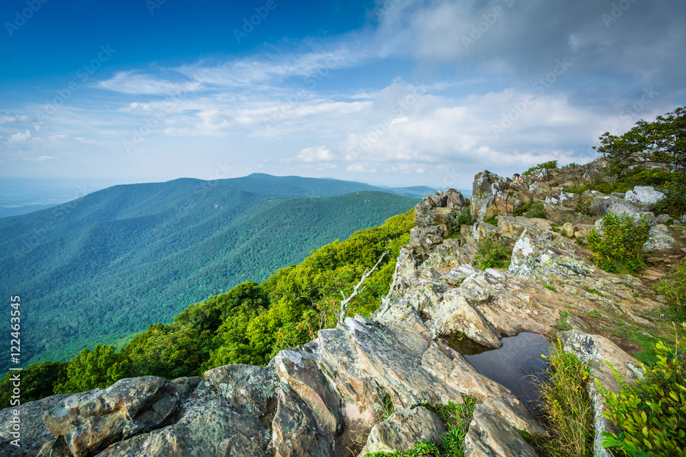 View of the Shenandoah Valley and Blue Ridge from Hawksbill Summ