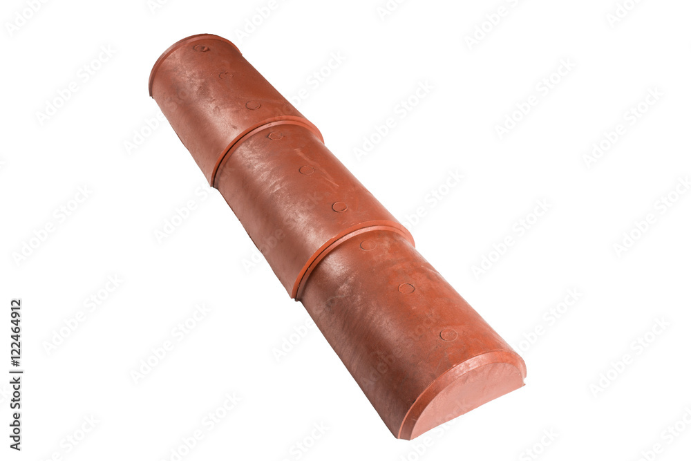 Red roof tiles isolated on white background Red roof tiles isolated on white background