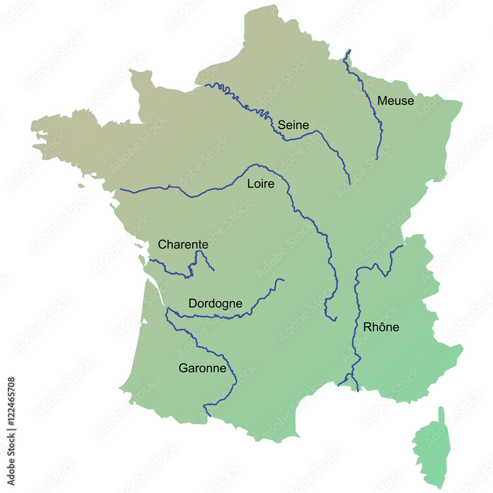 Carte De France Principaux Fleuves Stock Vector Adobe Stock Carte De France Principaux Fleuves Stock Vector Adobe Stock