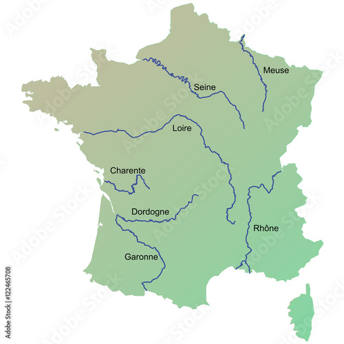 Carte de France : Principaux fleuves