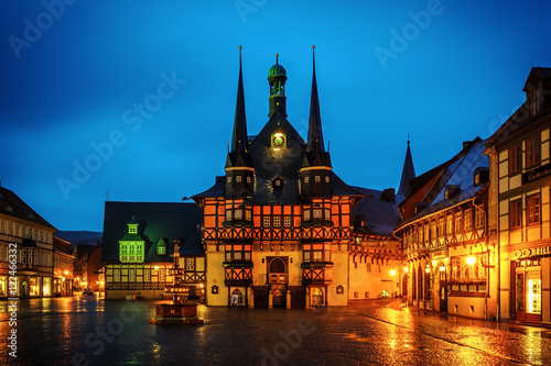WERNIGERODE, HARZ/ GERMANY - JANUARY 10, 2015.Town Hall in the M