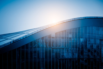 detail of modern building,blue toned,china.