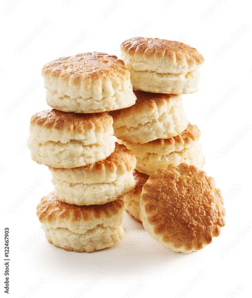 scones on a white background