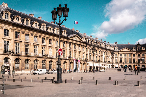 Sunny Day in Place Vendome in Paris, France