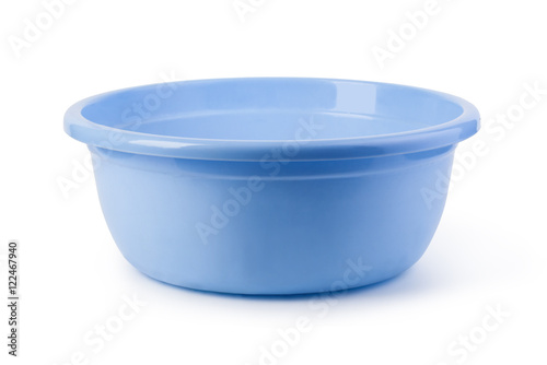 blue plastic wash bowl