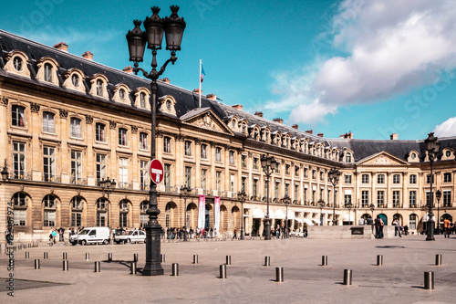 Sunny Day in Place Vendome in Paris, France