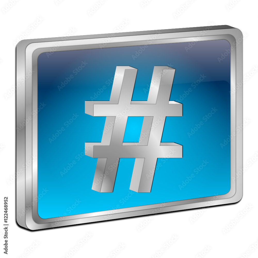 Obraz premium Hashtag Button - 3D illustration