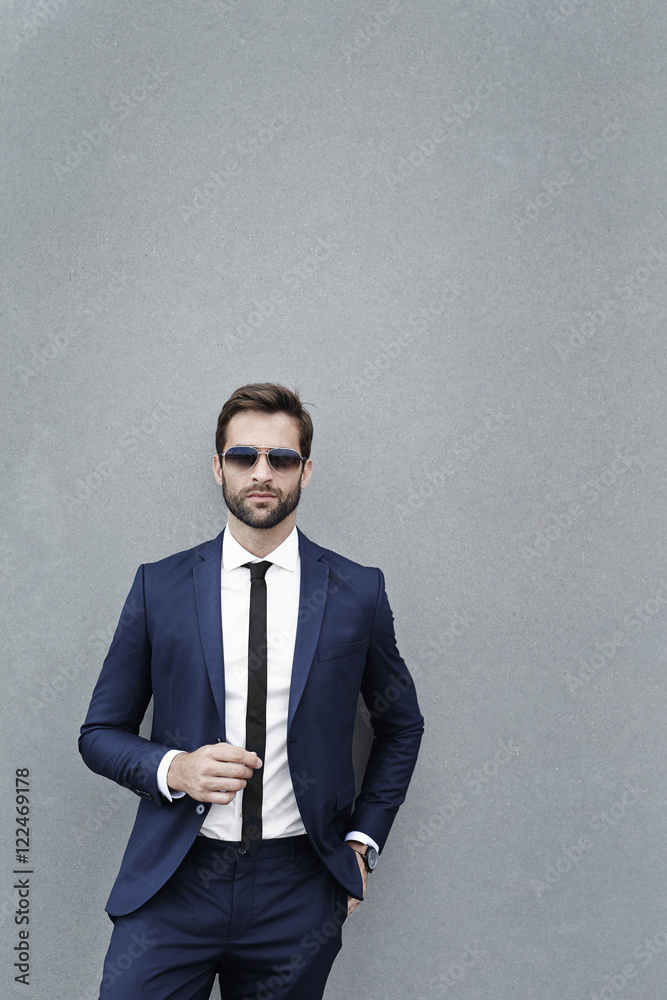Smart business dude on gray background Smart business dude on gray background