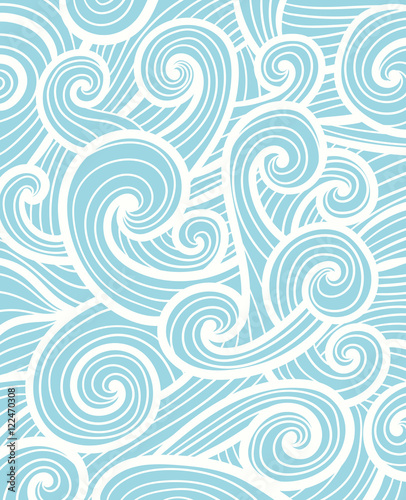 Hand drawn wave vector pattern