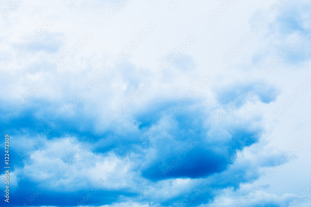 Fototapeta premium Blue and white color clouds, thunder clouds.