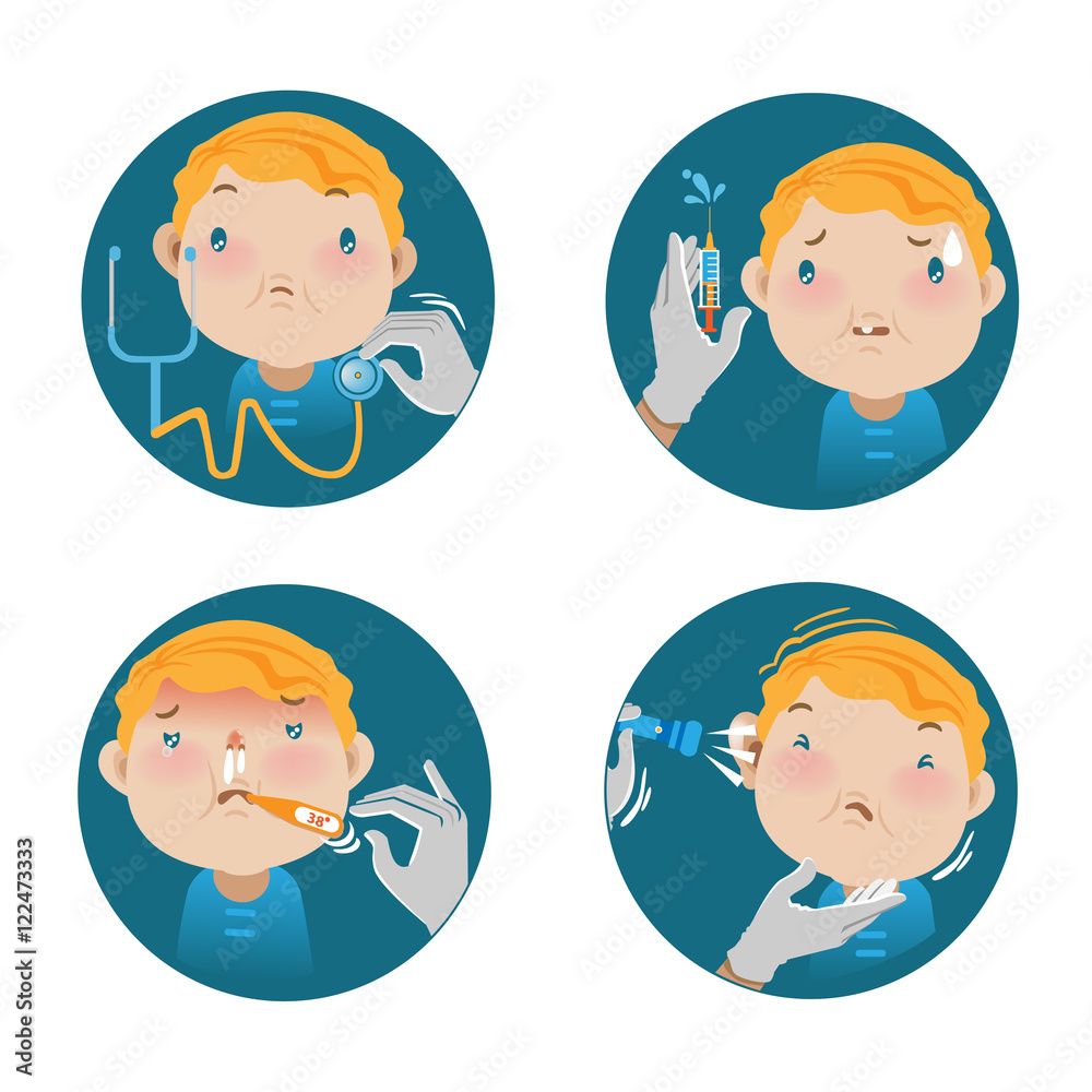 Child health check.Cartoon vector illustrations Child health check.Cartoon vector illustrations