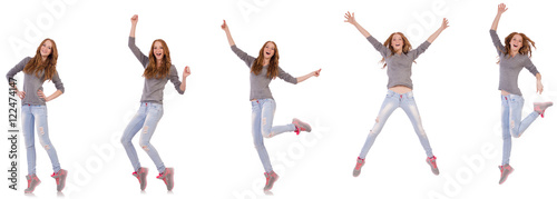 Young woman isolated on the white background