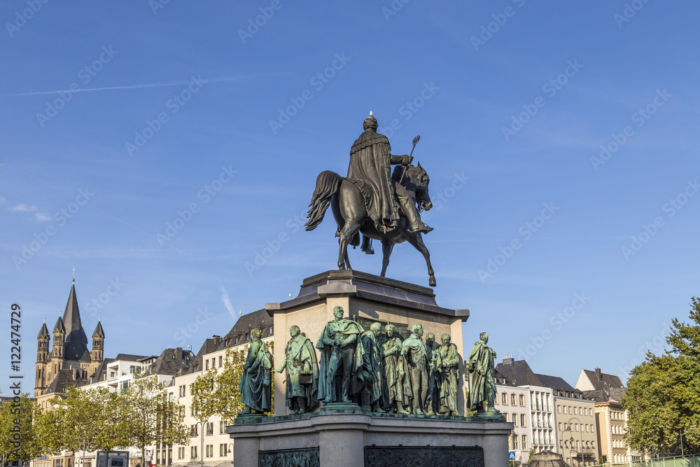 Monument in center of Cologne of Kaiser Freidrich Wilhelm at Heu