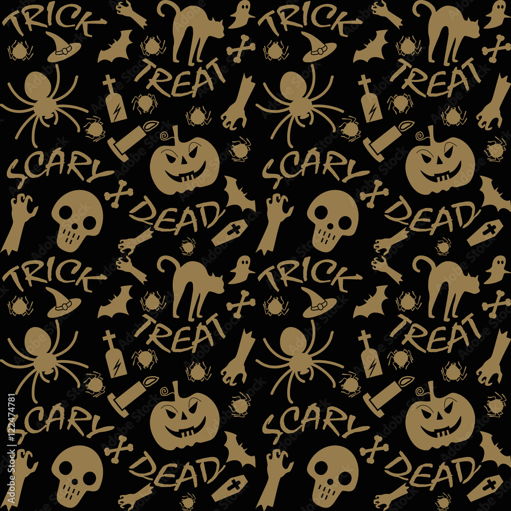 Vector seamless pattern for Halloween. Vector seamless pattern for Halloween.