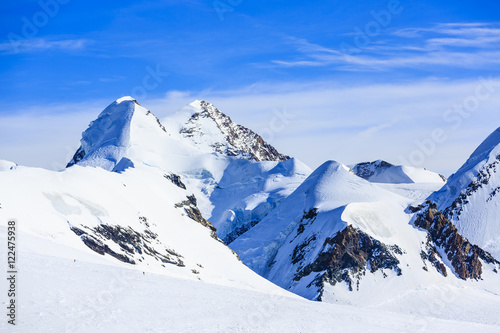 Castor and Pollux  Roccia Nera and slope of Breithorn  above Gor