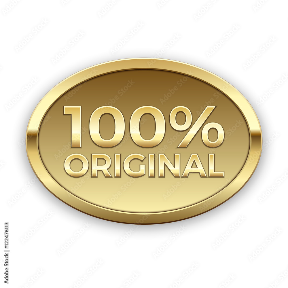 100% original golden badge, vector