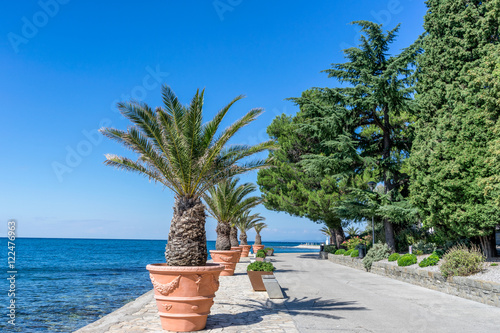 The promenade in the town of Isola in Slovenia photo