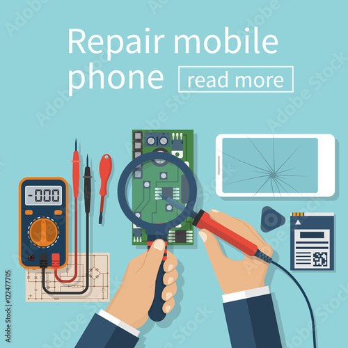 Repair mobile phone.