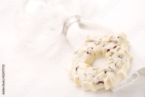 white chocolate festive christmas wreath