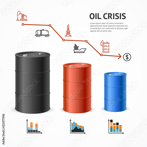 Oil Industry Crisis Graph Concept. Vector