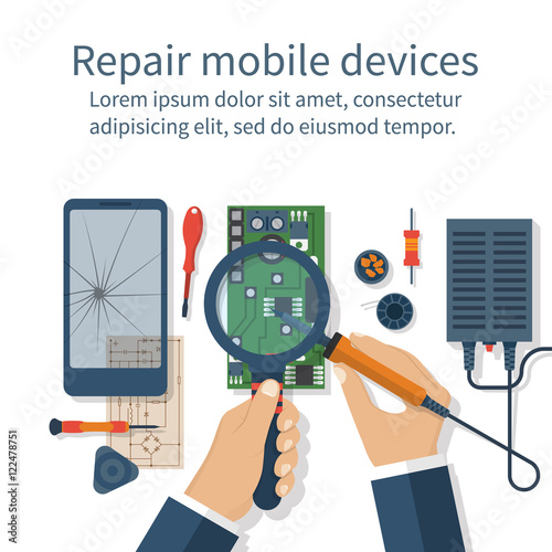 Repair mobile phone.