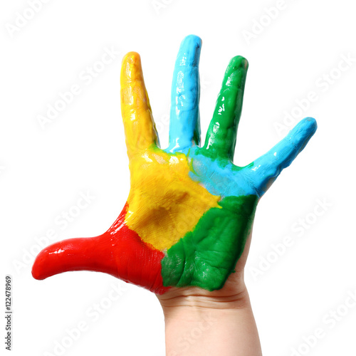 A painted children hand