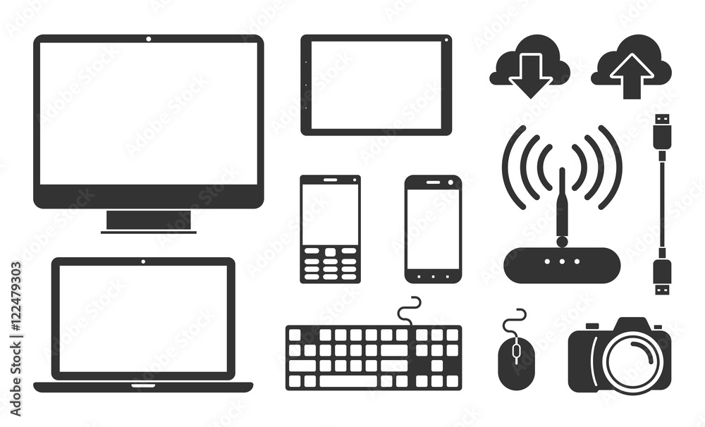 Network and mobile devices. Series icon set. Network connections Network and mobile devices. Series icon set. Network connections