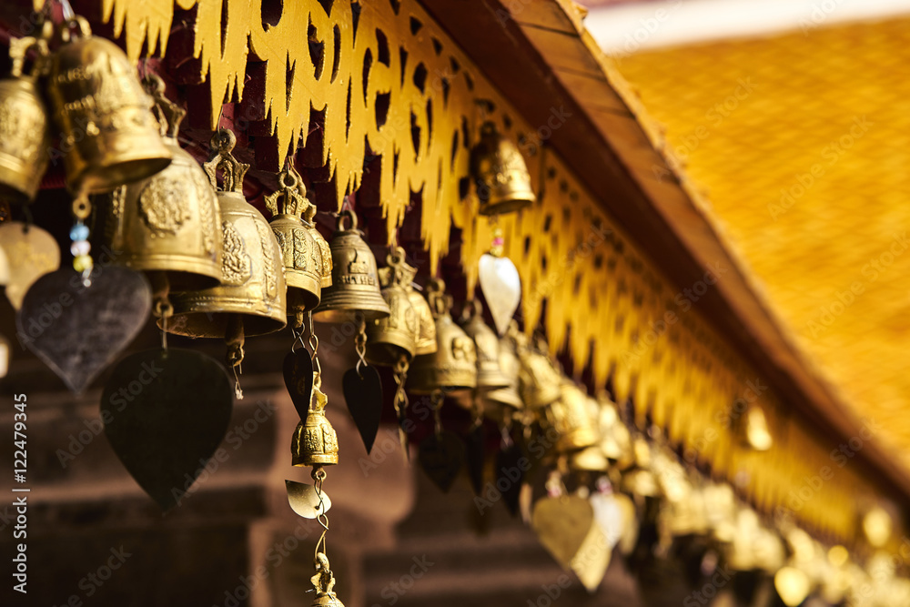 Fototapeta premium Good Luck Bells with Hearts.