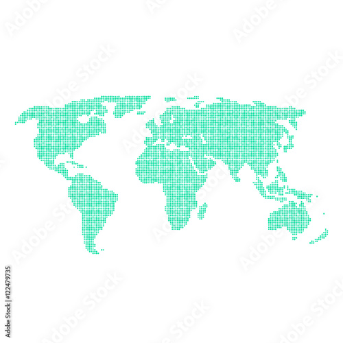 green world map from different points