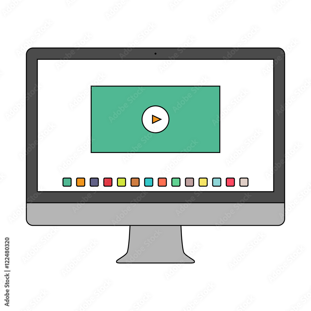 computer icon in the style thin line flat design isolated on white background. stock vector illustration eps10 computer icon in the style thin line flat design isolated on white background. stock vector illustration eps10